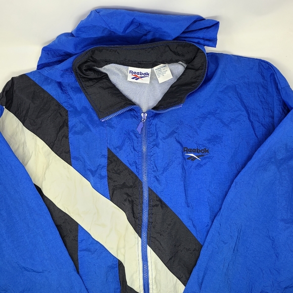 Reebok Other - Reebok Blue Black White Windbreaker Jacket